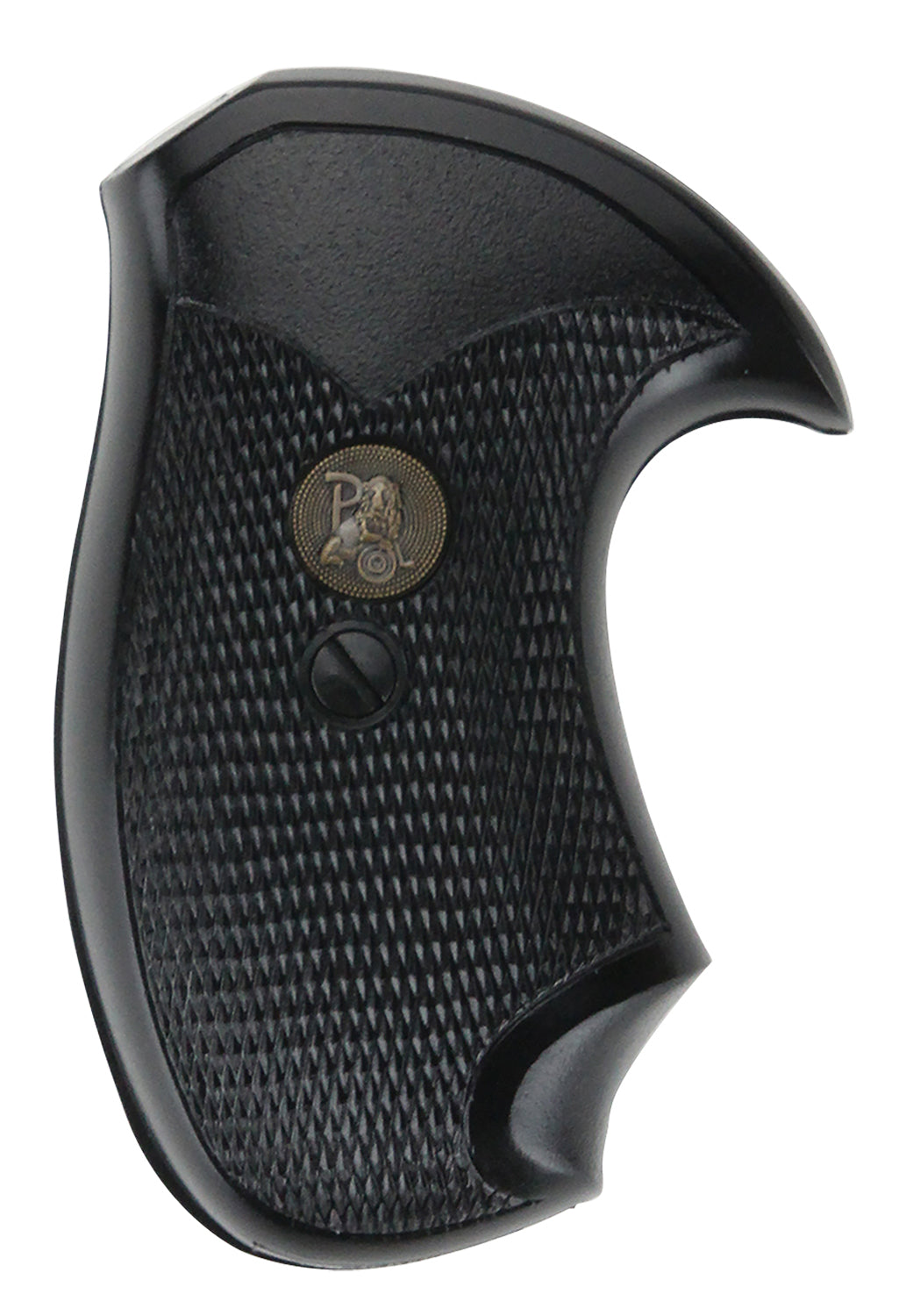 Pachmayr 02523 Compact Grip Checkered Black Rubber for Charter Arms Revolvers