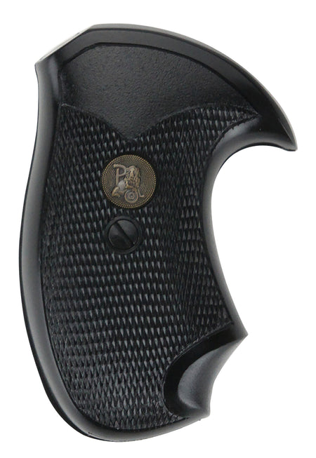 Pachmayr 02523 Compact Grip Checkered Black Rubber for Charter Arms Revolvers