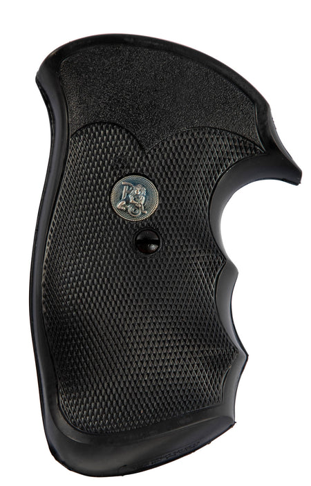 Pachmayr 05056 Decelerator Grip Checkered Black Rubber with Finger Grooves for S&W N Frame Square Butt