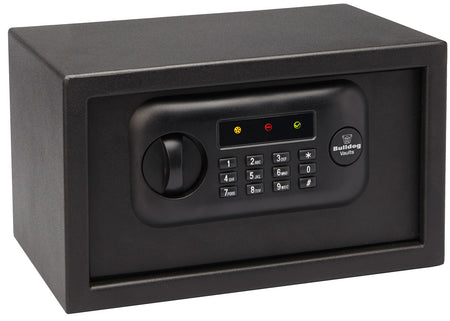 Bulldog BD1050 Digital Pistol Vault Standard Keypad & Key Entry Black Powder Coat Steel Holds 1 Handgun