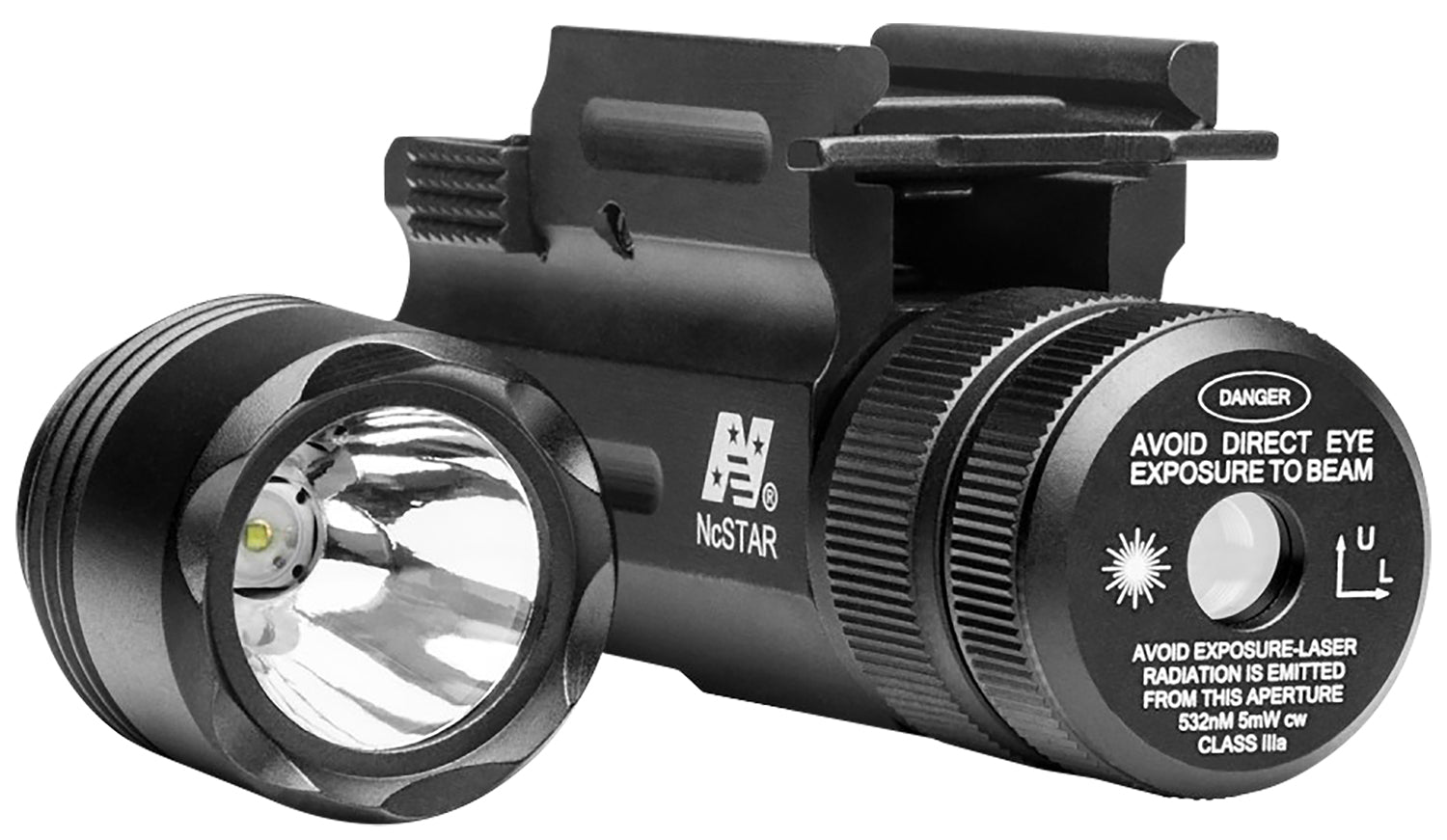 NcStar AQPTFLG Flashlight and Green Laser Combo Black Anodized 150 Lumens Cree LED QD Weaver Mount