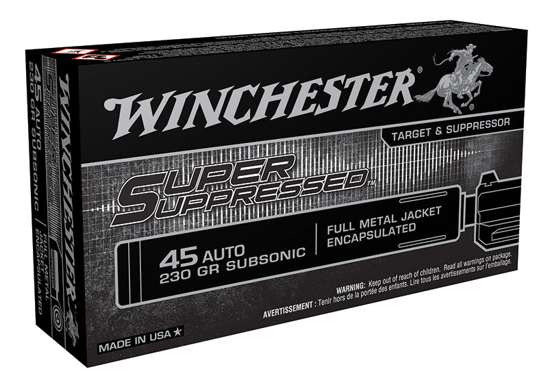 Winchester Super Suppressed .45 ACP/Auto 230 gr FMJ ammo