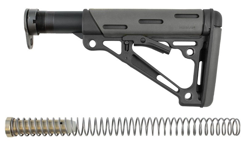 AR-15/M-16 OverMolded Collapsible Buttstock Assembly with MilSpec Buffer Tube - Grey