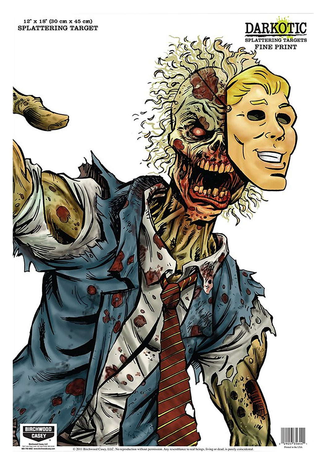 Birchwood Casey Darkotic Fine Print Zombie Lawyer 12"x18" Splatter Paper Hanging Target 8 Pack
