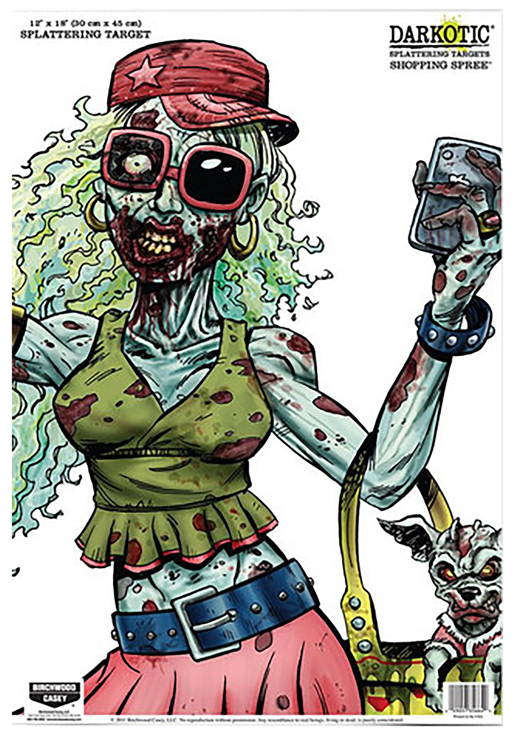 Birchwood Casey Darkotic Shopping Spree Zombie Valley Girl 12"x18" Splatter Paper Hanging Target 8 Pack