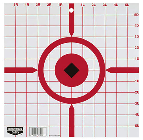 Birchwood Casey 37210 Rigid Sight-In Crosshair Tagboard Hanging Targets 12" Black/White 10 Pack
