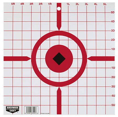 Birchwood Casey 37210 Rigid Sight-In Crosshair Tagboard Hanging Targets 12" Black/White 10 Pack