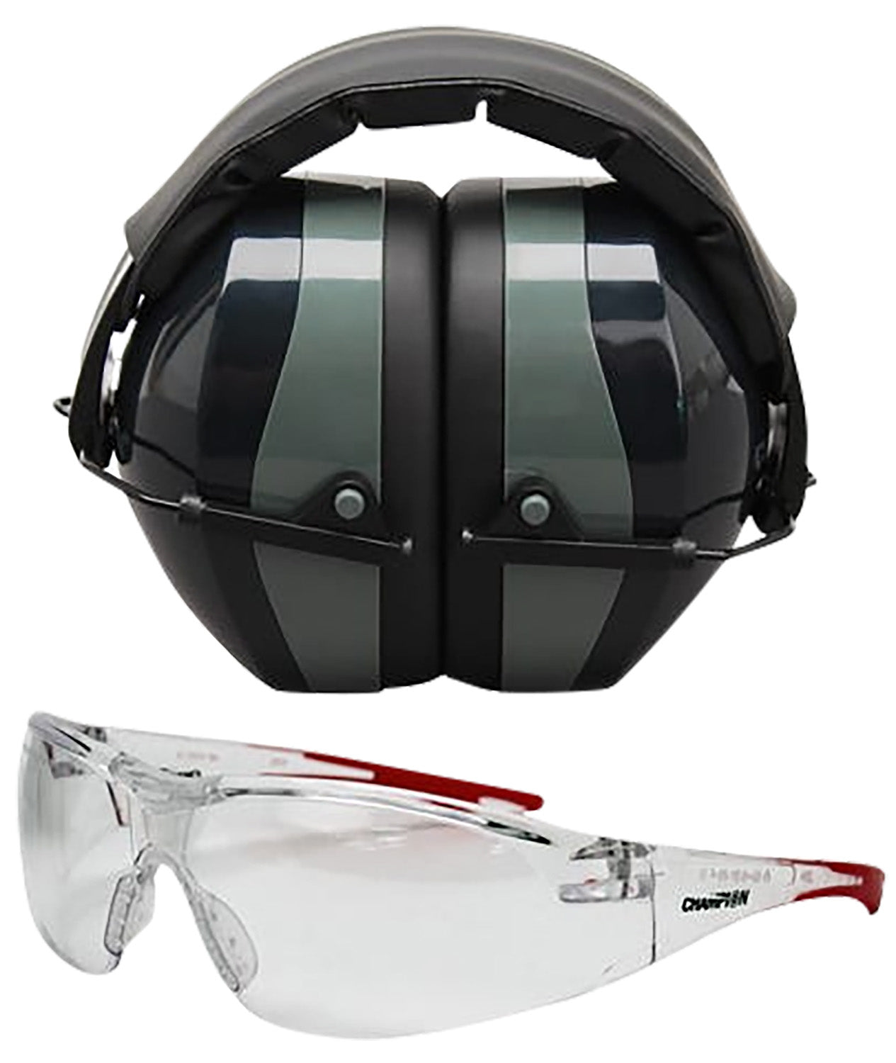 Champion Targets 40622 Eyes & Ears Combo 26 dB Passive Muff & Ballistic Shooting Glasses Black/Gray