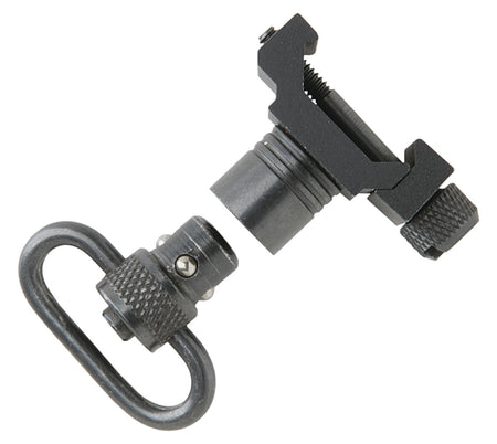 Uncle Mike's 21101 Quick Detach Swivel Set Steel Black 1" Loop Push Button for Picatinny & Weaver Rails