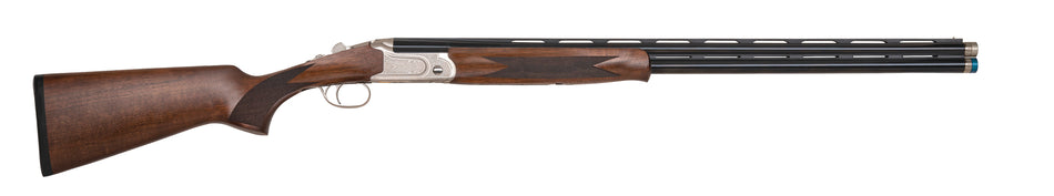 Mossberg 75482 Gold Reserve Full Size 20 Gauge Break Open 3" 2rd 30" Blue Polished Vent Rib Barrel, Silver Polished Engraved Stainless Steel Receiver, Fixed Black Walnut Stock, Right Hand