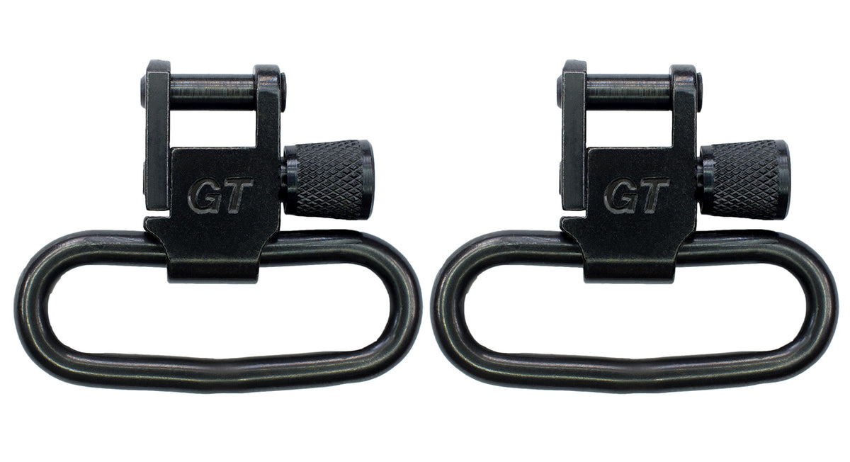 GrovTec GTSW02 Locking Rifle Sling Swivel Set – 1.25" Loop, Black Oxide Steel