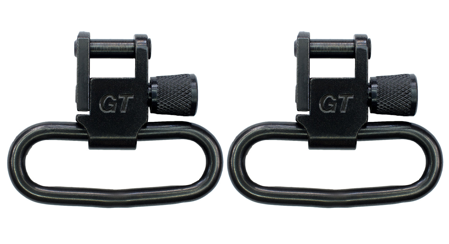 GrovTec GTSW02 Locking Rifle Sling Swivel Set – 1.25" Loop, Black Oxide Steel