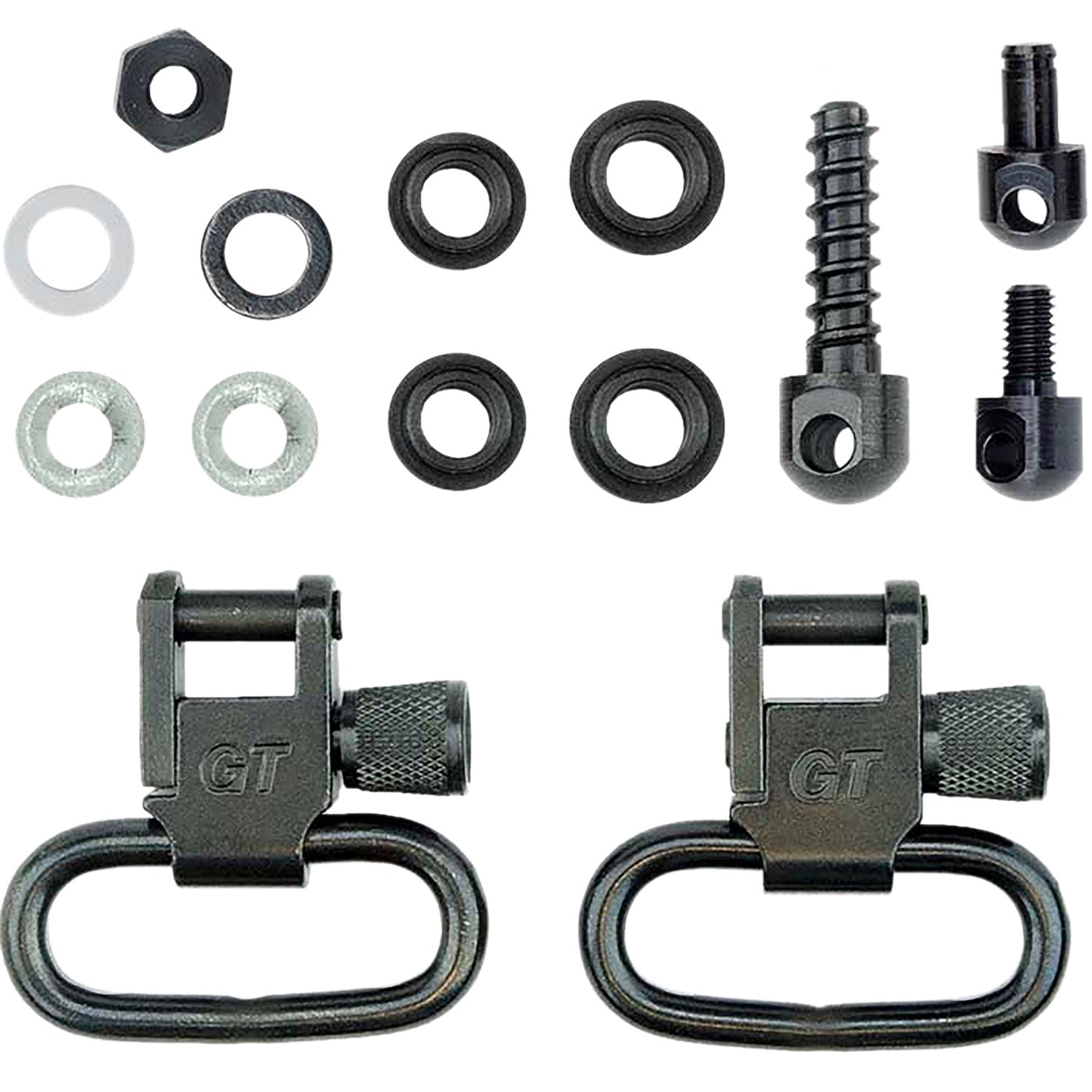 GrovTec GTSW19 Locking Shotgun Sling Swivel Set – 1" Loop, Black Oxide Steel, Fits Most Pump/Auto Shotguns