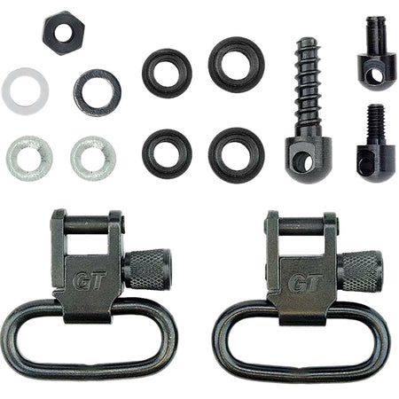 GrovTec GTSW19 Locking Shotgun Sling Swivel Set – 1" Loop, Black Oxide Steel, Fits Most Pump/Auto Shotguns