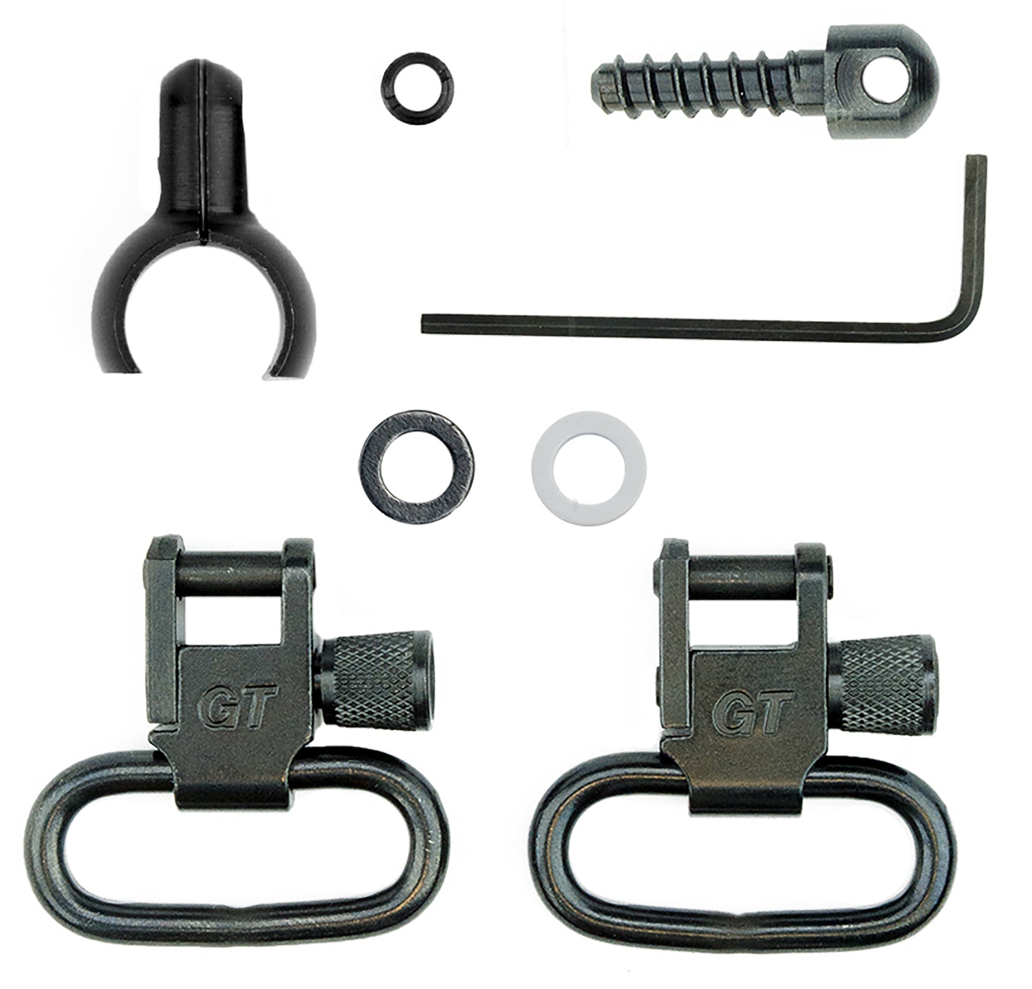 GrovTec GTSW43 Barrel Band Swivel Set 1" Black Steel Rifle .630"-.675" Tube
