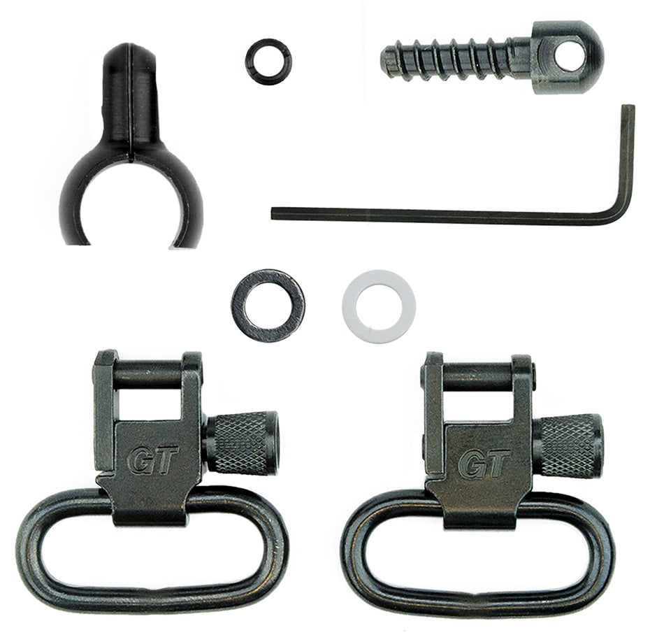 GrovTec GTSW46 Barrel Band Swivel Set Shotgun 1" Black Steel