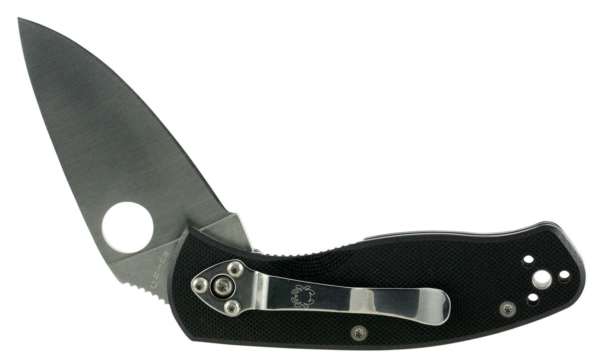 Spyderco C136GP Persistence 2.77" Folding Drop Point Plain 8Cr13MoV SS Blade Black G10 Handle with Pocket Clip