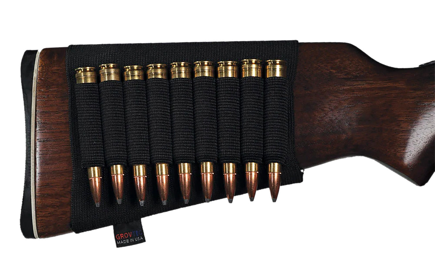 GrovTec US GTAC81 Elastic Buttstock Cartridge Holder 9-Round Rifle Buttstock Slip-On Mount