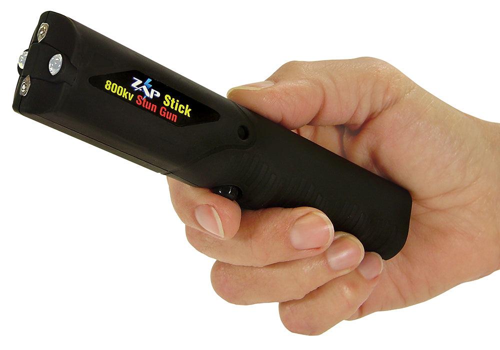 Zap ZAPSTK800FB Zap Stick Stun Gun Close Contact Black Plastic 800000 Volts