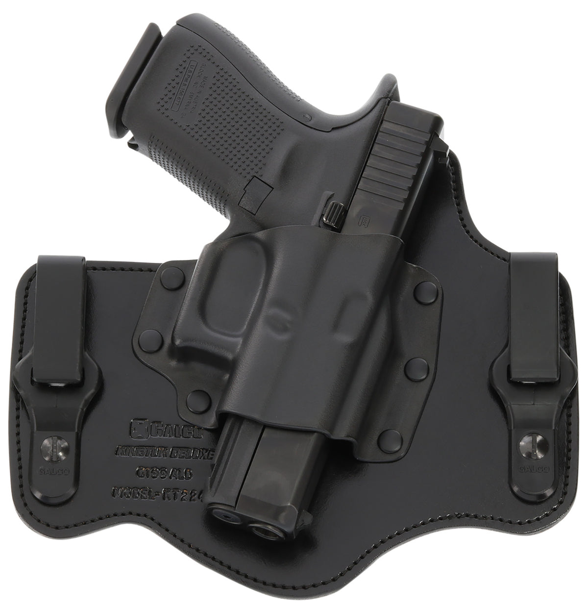 Galco KingTuk Deluxe IWB Holster for Glock 17/22/Ruger Security-9 - Black Kydex/Leather, Right Hand