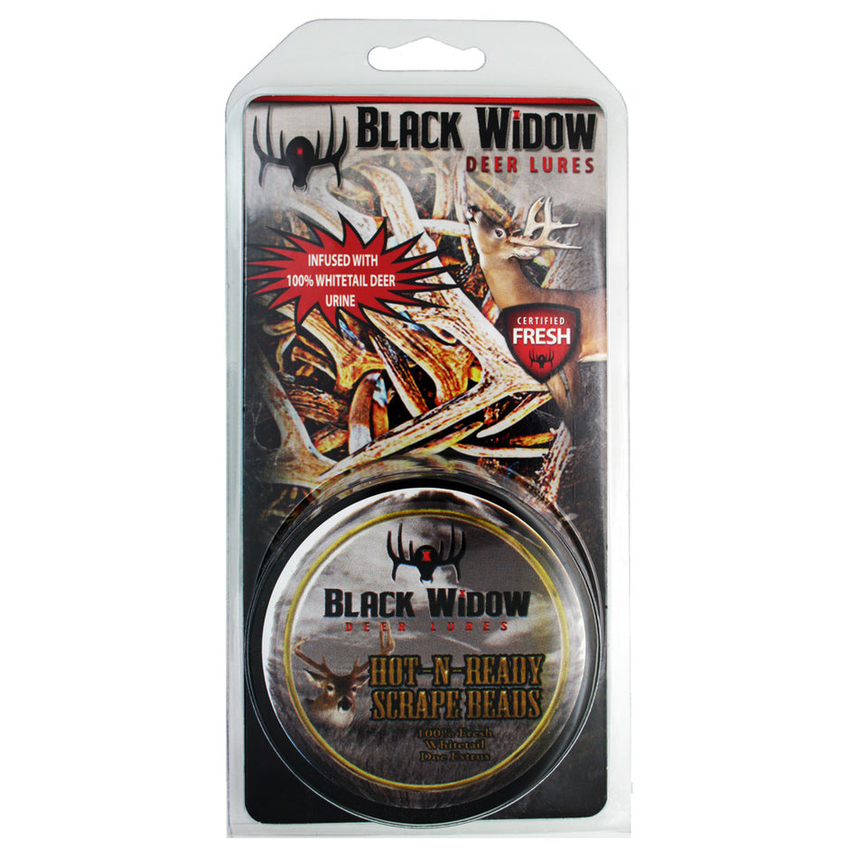 Black Widow Scrape Beads Infused with Hot N Ready Doe Estrus 2 oz.