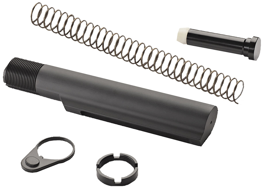 Advanced Technology A5102240 Military Buffer Tube Assembly AR-15 Black Hard-Coat Anodized 6061-T6 Aluminum 6-Position Mil-Spec