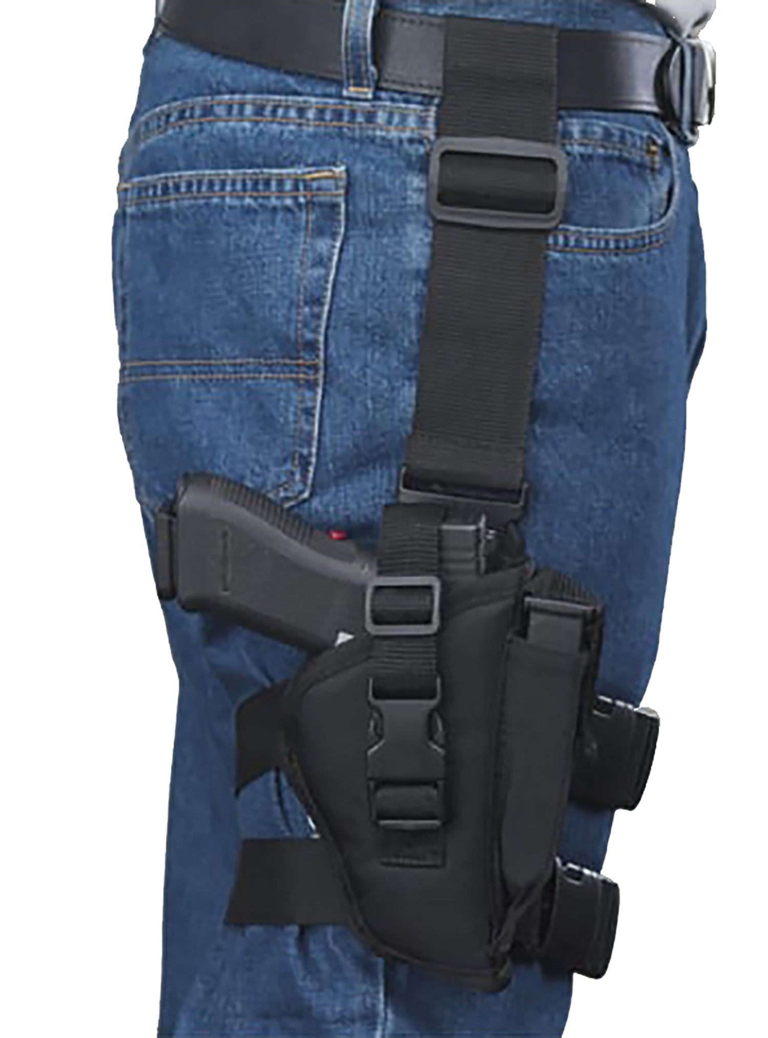Bulldog WTAC8R Tactical Leg Holster Black Knit Fits Large Semi-Auto 3.5-5" Barrel Right Hand