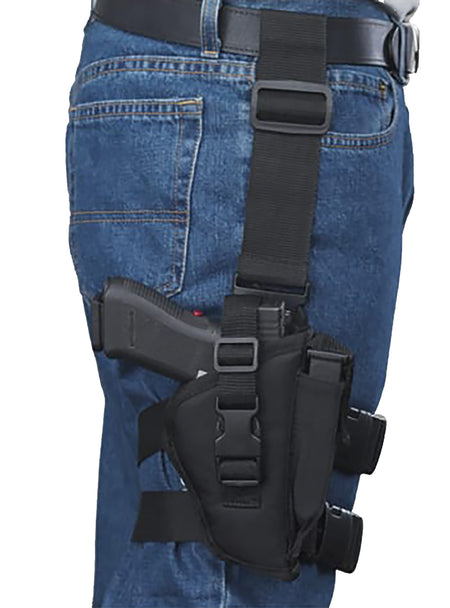 Bulldog WTAC8R Tactical Leg Holster Black Knit Fits Large Semi-Auto 3.5-5" Barrel Right Hand