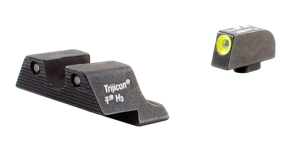 Trijicon 600540 HD Night Sights Green Tritium Yellow Outline Front & Black Outline Rear for Glock 17/17L/19