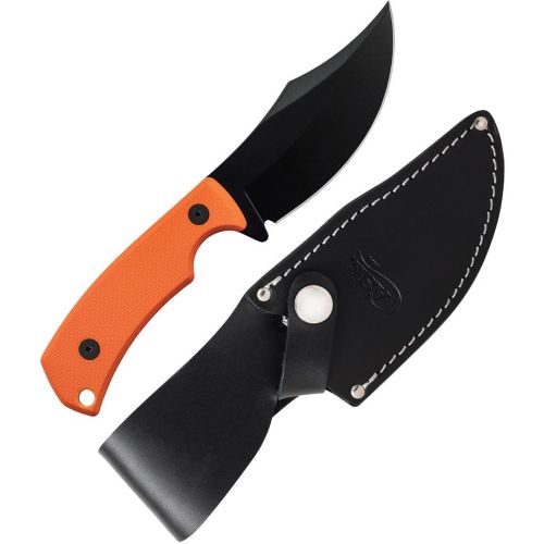 Case Knives Hunter CT3 Orange Textured G10 Knife with Leather Sheath