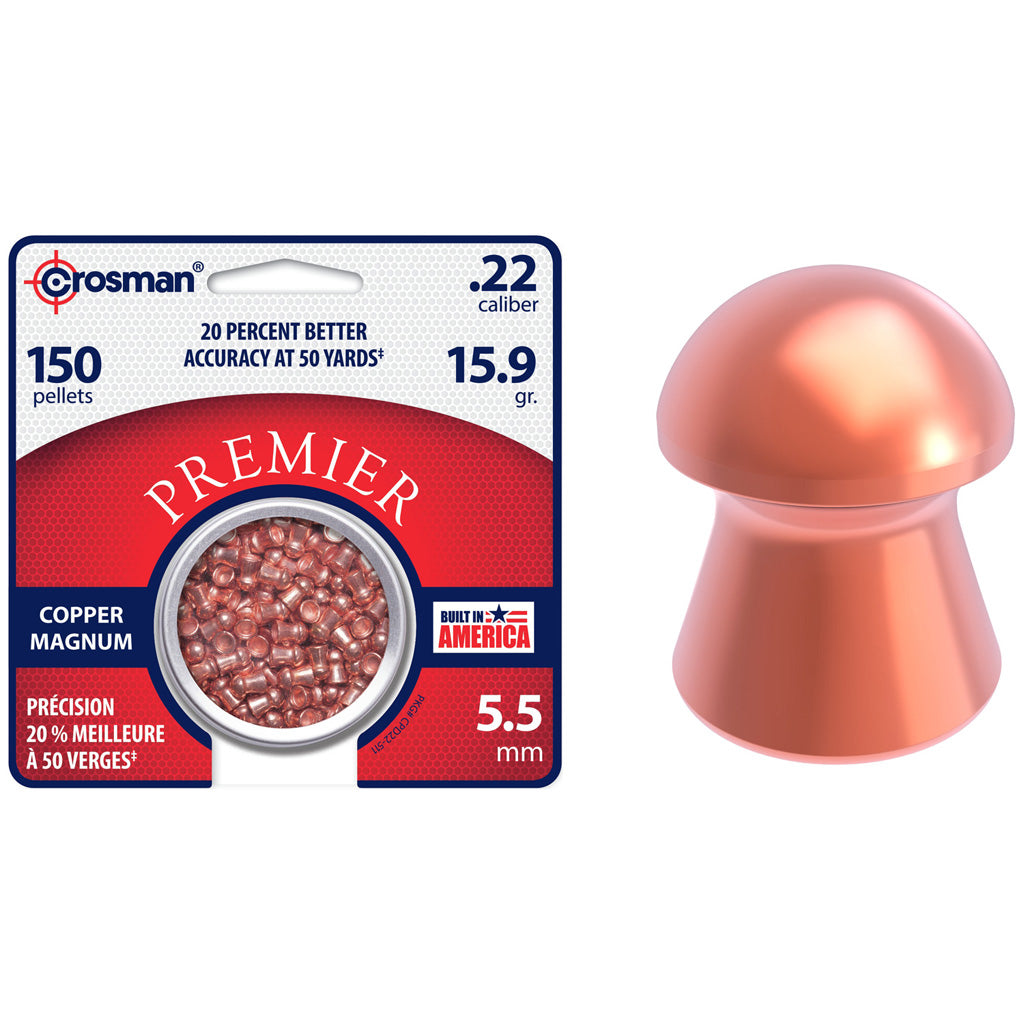 Crosman Premier Copper .22 Cal Pellets 150 Pack