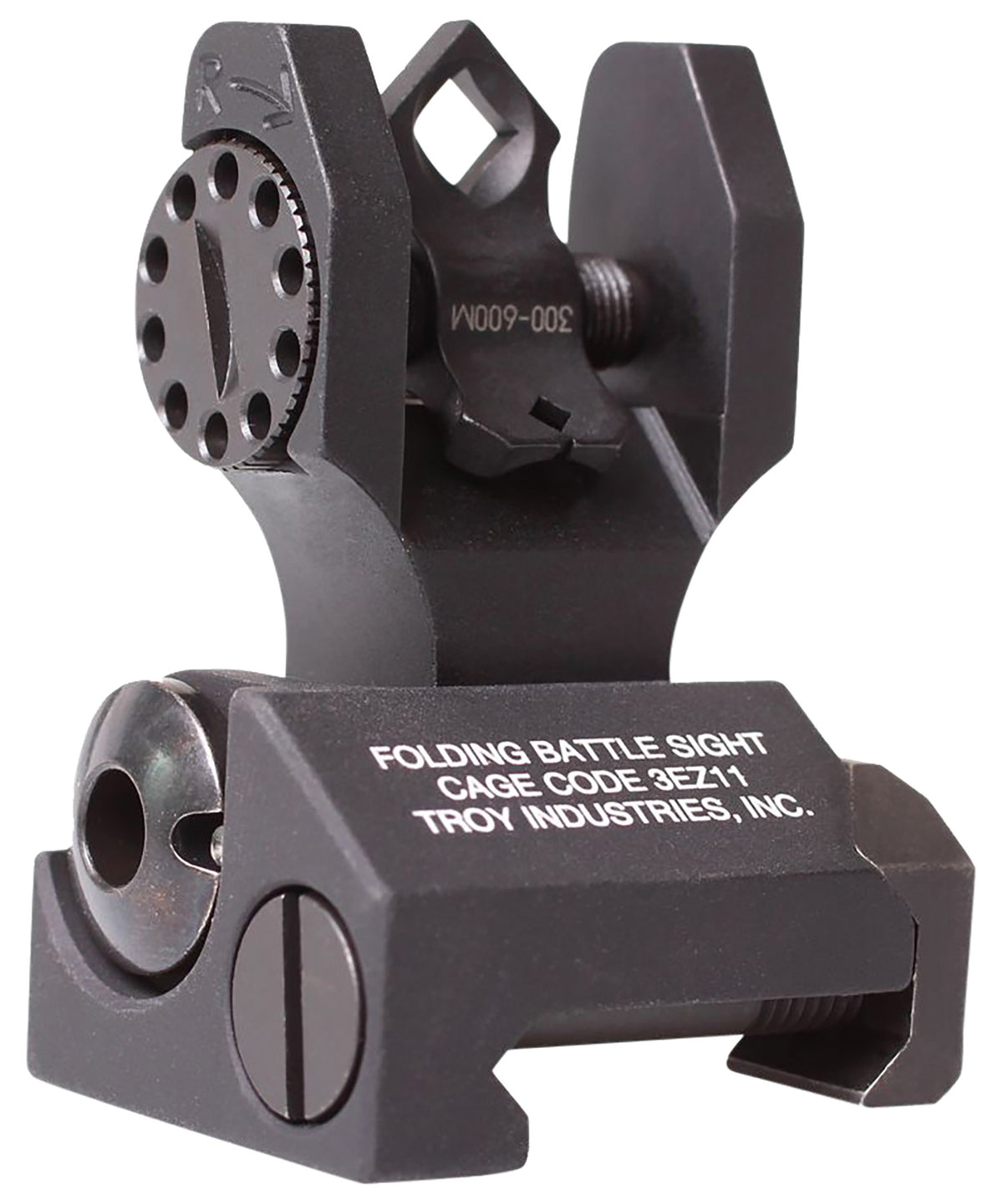 Troy Industries SSIGDOARFBT00 Rear Folding BattleSight Dioptic Aperture Black Hardcoat Anodized for AR-15