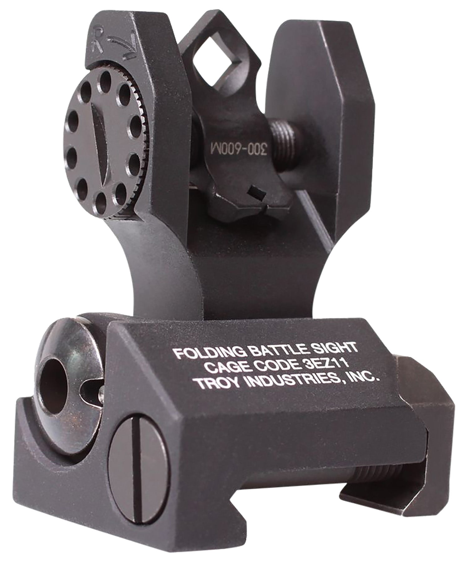Troy Industries SSIGDOARFBT00 Rear Folding BattleSight Dioptic Aperture Black Hardcoat Anodized for AR-15