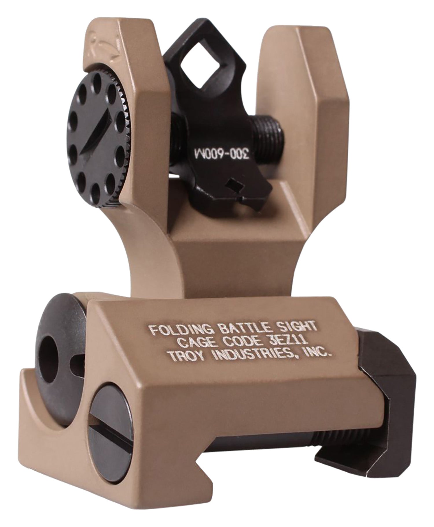 Troy Industries SSIGDOARFFT00 Rear Folding BattleSight Dioptic Aperture Flat Dark Earth for AR-15