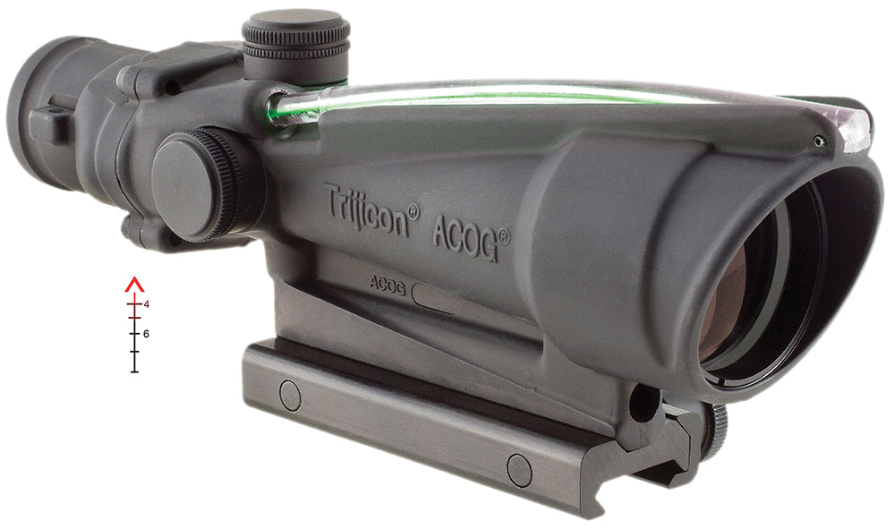 Trijicon ACOG 100144 3.5x35mm Fixed Riflescope Black Hardcoat Anodized Illuminated Green Chevron .308/7.62 BDC Reticle