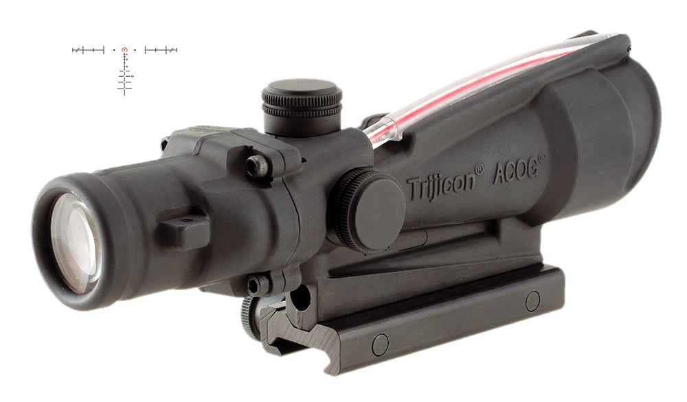 Trijicon ACOG 100154 3.5x35mm Fixed Riflescope Black Hardcoat Anodized Illuminated Red Horseshoe .308/7.62 BDC Reticle