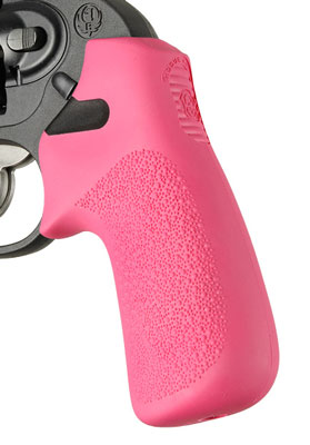 Hogue Ruger LCR Tamer Rubber Grip No Finger Groove Pink
