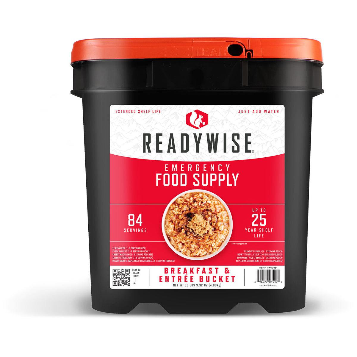 ReadyWise RW01184 Freeze-Dried MRE Entrees Bucket - 84 Servings