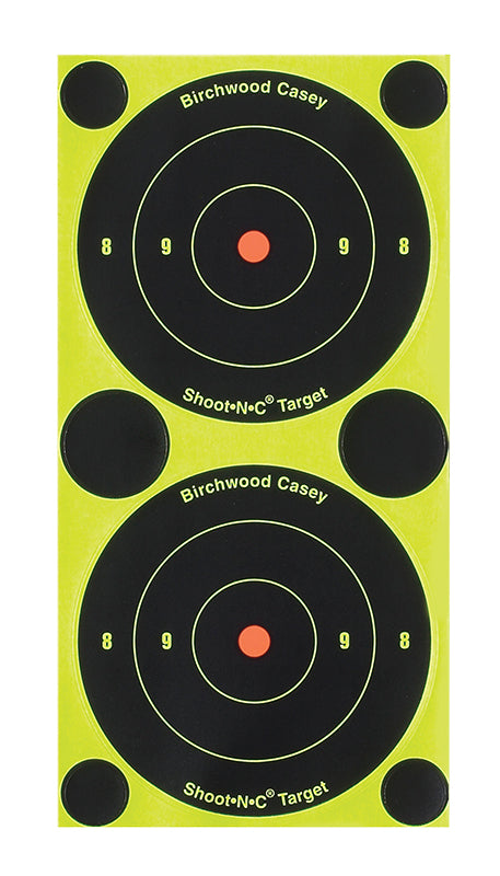Birchwood Casey 34375 Shoot-N-C Reactive Self-Adhesive 3" Bullseye Targets Black/Yellow 240 Pack