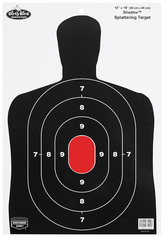 Birchwood Casey 35707 Dirty Bird BC-27 Silhouette Tagboard Hanging Pistol Targets 12"x18" 8 Pack