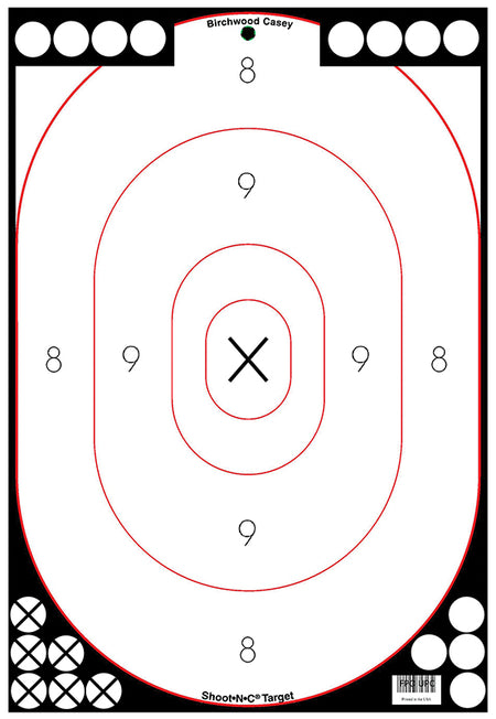 Birchwood Casey 34615 Shoot-N-C Reactive Self-Adhesive 12"x18" Silhouette Targets Black/White 5 Pack