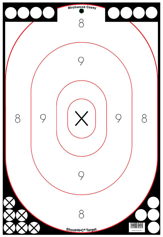 Birchwood Casey 34615 Shoot-N-C Reactive Self-Adhesive 12"x18" Silhouette Targets Black/White 5 Pack