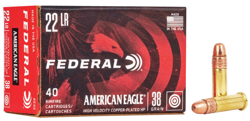 Federal American Eagle .22 Long Rifle 38 gr JHP ammo