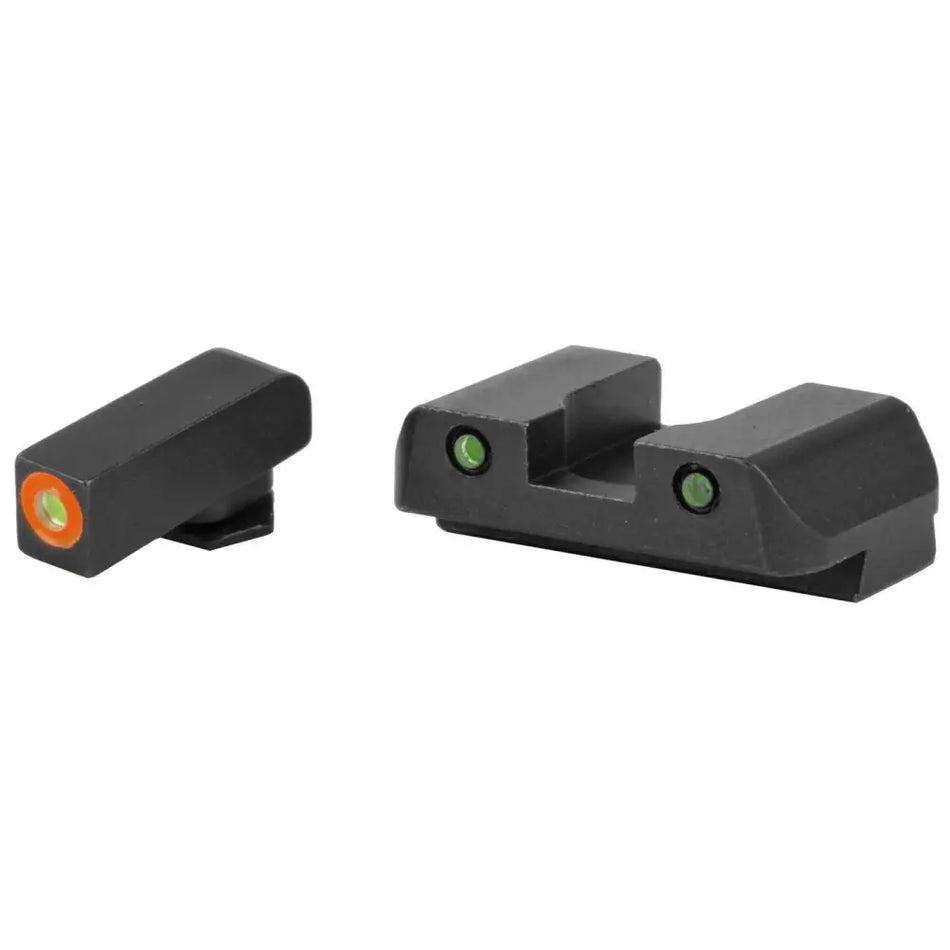 AmeriGlo Spartan Tactical Night Sight Set Glock 17/19/22/23/24/26/27/33/34/35 ProGlo Orange Front Pro Green Rear