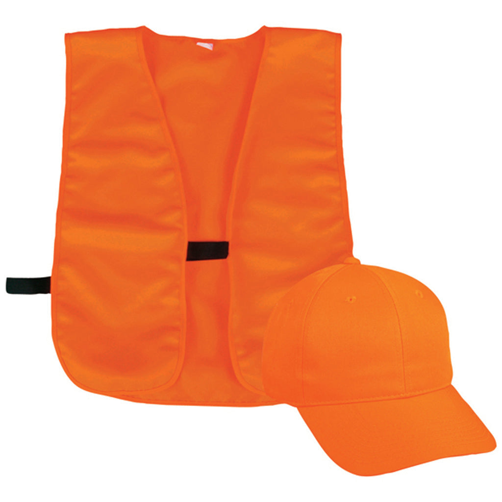 Outdoor Cap Blaze Orange Vest and 6 Panel Cap Combo Adult