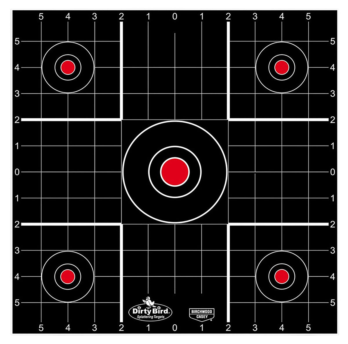 Birchwood Casey 35212 Dirty Bird Bullseye Tagboard Hanging Target 12" Black/Red 12 Pack