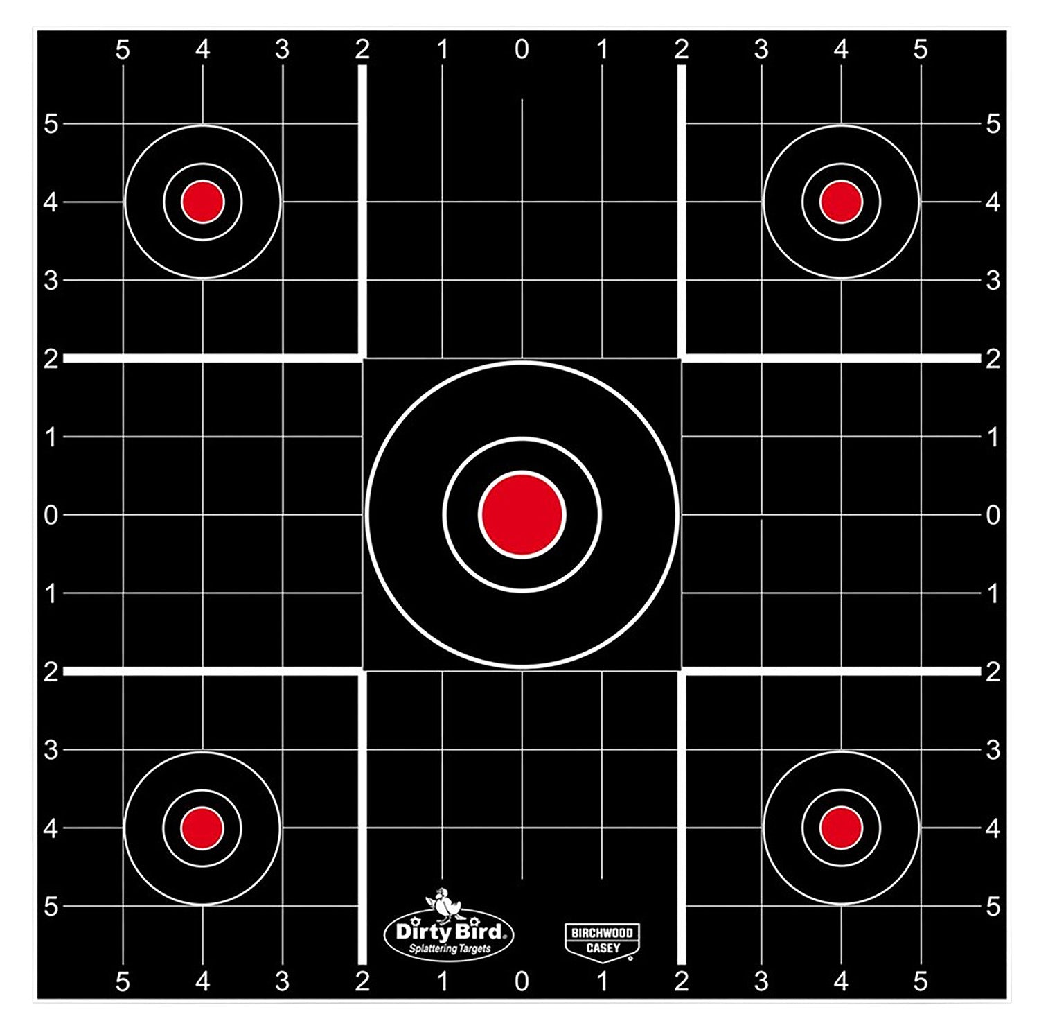 Birchwood Casey 35212 Dirty Bird Bullseye Tagboard Hanging Target 12" Black/Red 12 Pack