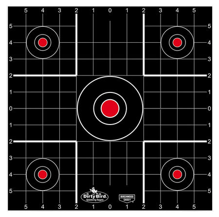 Birchwood Casey 35212 Dirty Bird Bullseye Tagboard Hanging Target 12" Black/Red 12 Pack