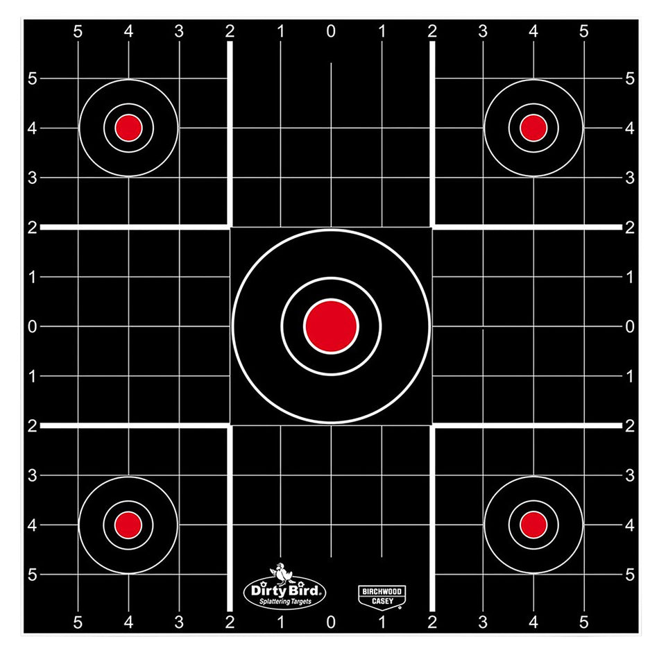 Birchwood Casey 35212 Dirty Bird Bullseye Tagboard Hanging Target 12" Black/Red 12 Pack