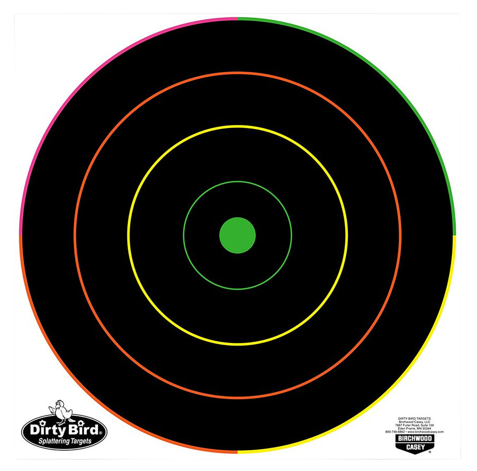 Birchwood Casey 35830 Dirty Bird Multi-Color 12" Bullseye Tagboard Hanging Targets 10 Pack
